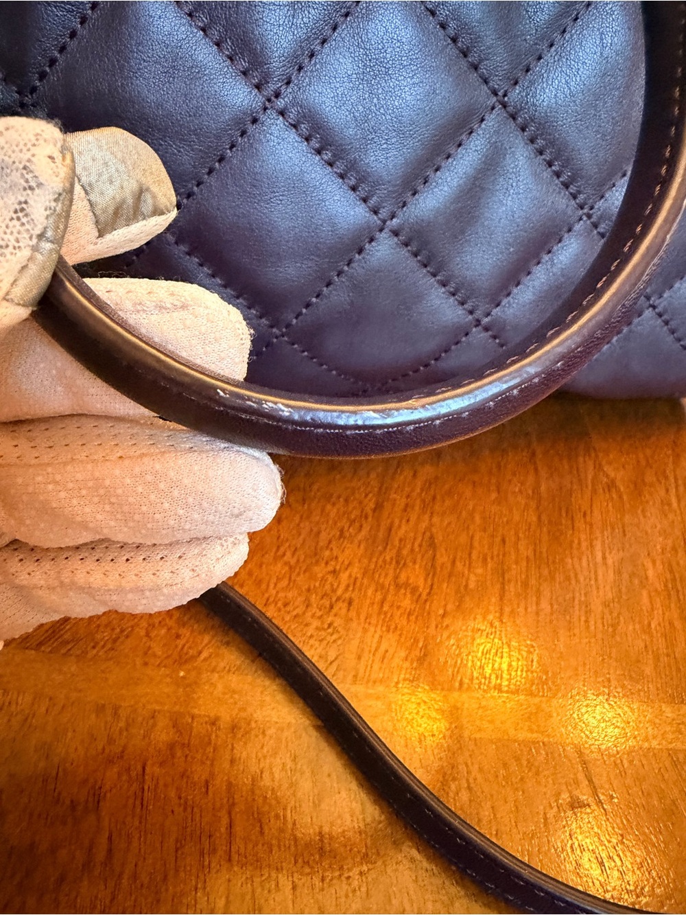 Kate Spade Eggplant Quilted Leather Shoulder Bag w/Gold Hardware (GUC) - Picture 14 of 17